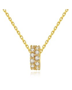 Silver Jewelry Cubit Zirconia Wheel Design Pendant Wholesale Women 925 Sterling Silver Necklace