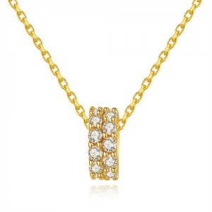 Silver Jewelry Cubit Zirconia Wheel Design Pendant Wholesale Women 925 Sterling Silver Necklace