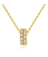 Silver Jewelry Cubit Zirconia Wheel Design Pendant Wholesale Women 925 Sterling Silver Necklace