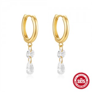Silver Jewelry Bling Water Drop Pendant Wholesale Women 925 Sterling Silver Earrings - NO.5