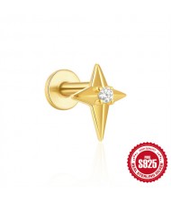 (15 Options) 1 Piece Unique Design Cubic Zirconia Fashion Wholesale Women Jewelry 925 Sterling Silver Ear Stud