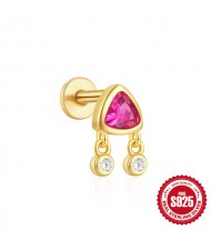 (15 Options) 1 Piece Unique Design Cubic Zirconia Fashion Wholesale Women Jewelry 925 Sterling Silver Ear Stud