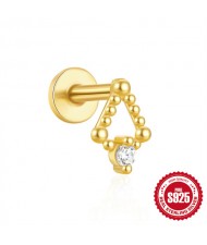 (15 Options) 1 Piece Unique Design Cubic Zirconia Fashion Wholesale Women Jewelry 925 Sterling Silver Ear Stud