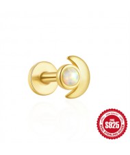 (15 Options) 1 Piece Unique Design Cubic Zirconia Fashion Wholesale Women Jewelry 925 Sterling Silver Ear Stud