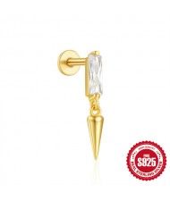 (15 Options) 1 Piece Unique Design Cubic Zirconia Fashion Wholesale Women Jewelry 925 Sterling Silver Ear Stud
