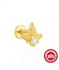 (15 Options) 1 Piece Unique Design Cubic Zirconia Fashion Wholesale Women Jewelry 925 Sterling Silver Ear Stud