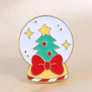 Christmas Theme Cartoon Musical Box Oil-spot Glaze High Fashion Brooch