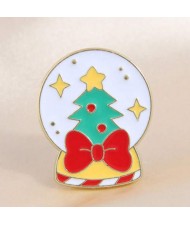 Christmas Theme Cartoon Musical Box Oil-spot Glaze High Fashion Brooch