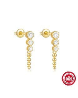 Fine Jewelry Cubic Zirconia Size Gradient Pendant Wholesale Women 925 Sterling Silver Earrings