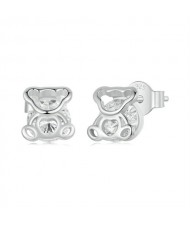 Fine Jewelry Cute Small Bear Design Ear Studs Wholesale Women 925 Sterling Silver Earrings