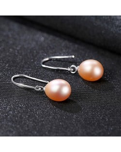 Fine Jewelry Fresh Water Pearl Pendant Wholesale Women 925 Sterling Silver Earrings - Pink