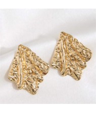 Geometric Fashion Golden Rhombus Coarse Design Wholesale Fashion Stainless Steel Earrings
