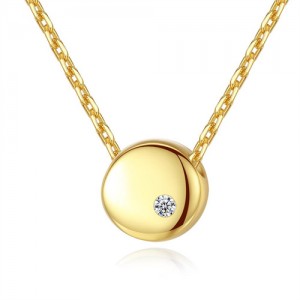 Silver Jewelry Fashion Round Pendant Wholesale Women 925 Sterling Silver Necklace