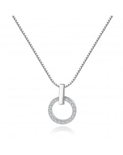 Silver Jewelry Simple Circle Pendant Wholesale Women 925 Sterling Silver Necklace