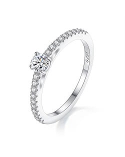 Silver Jewelry 0.3 Carat Moissanite Ring Wholesale Women 925 Sterling Silver Wedding Ring