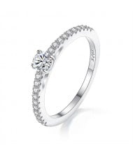 Silver Jewelry 0.3 Carat Moissanite Ring Wholesale Women 925 Sterling Silver Wedding Ring