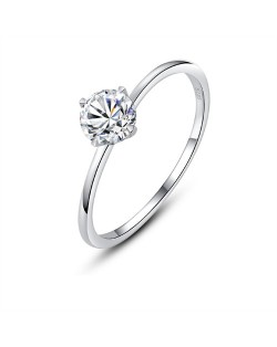 Silver Jewelry Moissanite Classic Four Claw Design Wholesale Women 925 Sterling Silver Wedding Ring