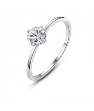 Silver Jewelry Moissanite Classic Four Claw Design Wholesale Women 925 Sterling Silver Wedding Ring