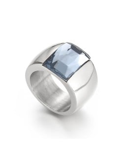 Silver Color Fashion Exaggerated Wide Surface Design Man or Womem Stainless Steel Ring - Gray