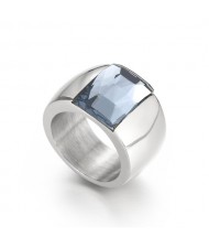 Silver Color Fashion Exaggerated Wide Surface Design Man or Womem Stainless Steel Ring - Gray
