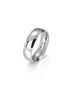 Couple Ring Simple Plish Wide Design Fashion Wholesale Man Stainless Steel Ring - Silver