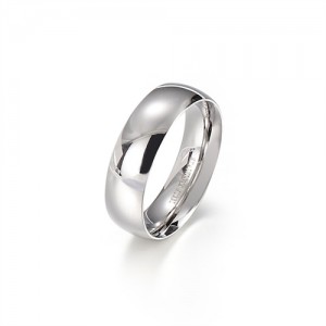 Couple Ring Simple Plish Wide Design Fashion Wholesale Man Stainless Steel Ring - Silver