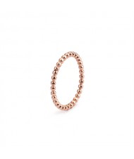 Beads Wave Thin Design Fashion Wholesale Jewelry Women Stainless Steel Ring - Rose Gold