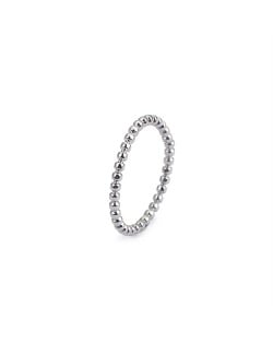 Beads Wave Thin Design Fashion Wholesale Jewelry Women Stainless Steel Ring - Silver