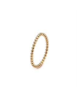 Beads Wave Thin Design Fashion Wholesale Jewelry Women Stainless Steel Ring - Golden