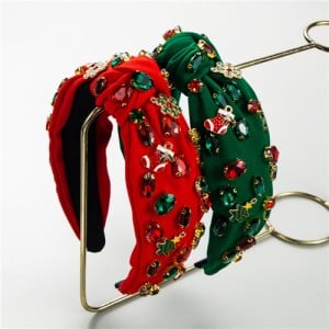 (2 Colors Available) 1 Piece Christmas Theme Accessories Rhinestone Embellished Wholesale Handmade Fashion Hairhoop