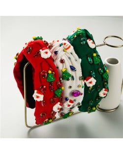 (3 Colors Available) 1 Piece Christmas Accessories Rhinestone and Tree Decorated Wholesale Handmade Fashion Hairhoop