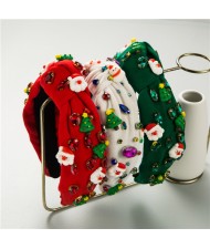 (3 Colors Available) 1 Piece Christmas Accessories Rhinestone and Tree Decorated Wholesale Handmade Fashion Hairhoop