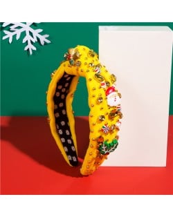 Christmas Theme Accessories Rhinestone Bead Tree Multi-element Shiny Headband Wholesale Fashion Hairhoop - Yellow