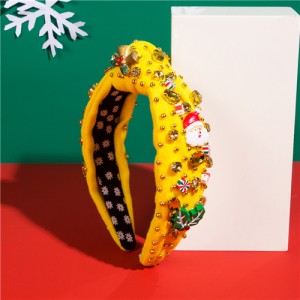 Christmas Theme Accessories Rhinestone Bead Tree Multi-element Shiny Headband Wholesale Fashion Hairhoop - Yellow