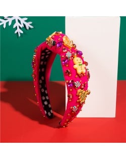 Christmas Theme Accessories Rhinestone Bead Tree Multi-element Shiny Headband Wholesale Fashion Hairhoop - Rose