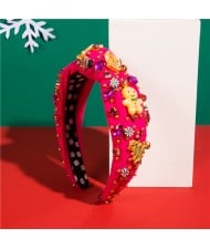 Christmas Theme Accessories Rhinestone Bead Tree Multi-element Shiny Headband Wholesale Fashion Hairhoop - Rose