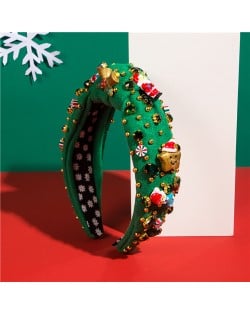 Christmas Theme Accessories Rhinestone Bead Tree Multi-element Shiny Headband Wholesale Fashion Hairhoop - Green