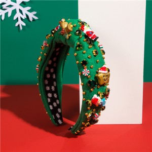 Christmas Theme Accessories Rhinestone Bead Tree Multi-element Shiny Headband Wholesale Fashion Hairhoop - Green