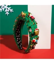 Christmas Theme Accessories Rhinestone Bead Tree Multi-element Shiny Headband Wholesale Fashion Hairhoop - Green