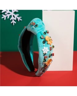 Christmas Accessories Snowflake Gift Box Tree Multi-element Headband Wholesale Fashion Hairhoop - Blue