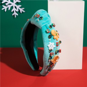 Christmas Accessories Snowflake Gift Box Tree Multi-element Headband Wholesale Fashion Hairhoop - Blue
