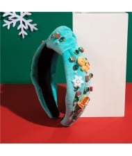 Christmas Accessories Snowflake Gift Box Tree Multi-element Headband Wholesale Fashion Hairhoop - Blue