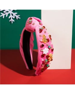 Christmas Accessories Snowflake Gift Box Tree Multi-element Headband Wholesale Fashion Hairhoop - Pink