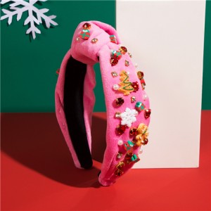 Christmas Accessories Snowflake Gift Box Tree Multi-element Headband Wholesale Fashion Hairhoop - Pink