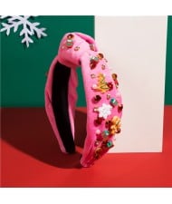 Christmas Accessories Snowflake Gift Box Tree Multi-element Headband Wholesale Fashion Hairhoop - Pink