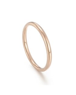 Simple Thin Design Fashion Wholesale Women Stainless Steel Ring - Rose Gold