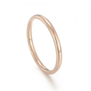 Simple Thin Design Fashion Wholesale Women Stainless Steel Ring - Rose Gold