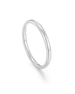 Simple Thin Design Fashion Wholesale Women Stainless Steel Ring - Silver