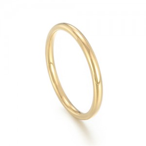 Simple Thin Design Fashion Wholesale Women Stainless Steel Ring - Golden