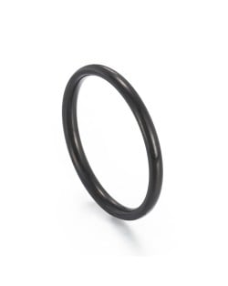 Simple Thin Design Fashion Wholesale Women Stainless Steel Ring - Black